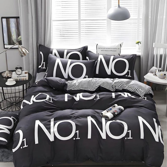 Lenjerie de Pat Bumbac Satinat cu Elastic – 4 Piese | Confort si Eleganta | COD 1251 - S