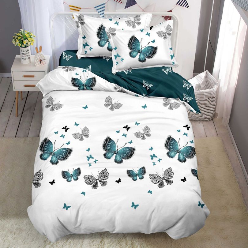 Lenjerie de Pat Bumbac Finet 1 Persoana – 4 Piese. Confort Premium si Design Modern | COD 1216-S