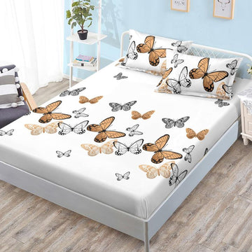 Husa de Pat din Bumbac Finet – Set 3 Piese pentru Confort si Eleganta | COD 1078-S