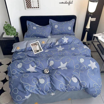 Lenjerie de Pat Bumbac Finet 1 Persoana – 4 Piese. Confort Premium si Design Modern | COD 1219-S