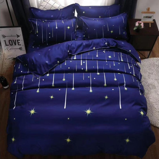 Set lenjerie de pat bumbac satinat 4 piese – Design rafinat și textura delicata, Cod 0907-S