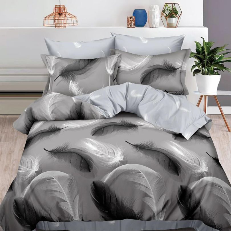 Lenjerie de pat bumbac finet cu elastic – 6 piese: Confort si stil pentru un somn odihnitor  | COD 0408-S