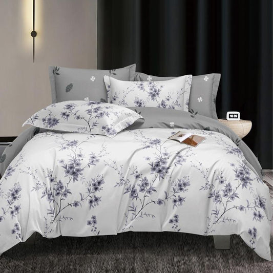 Lenjerie de Pat Bumbac Satinat cu Elastic – 4 Piese | Confort si Eleganta | COD 1256 - S