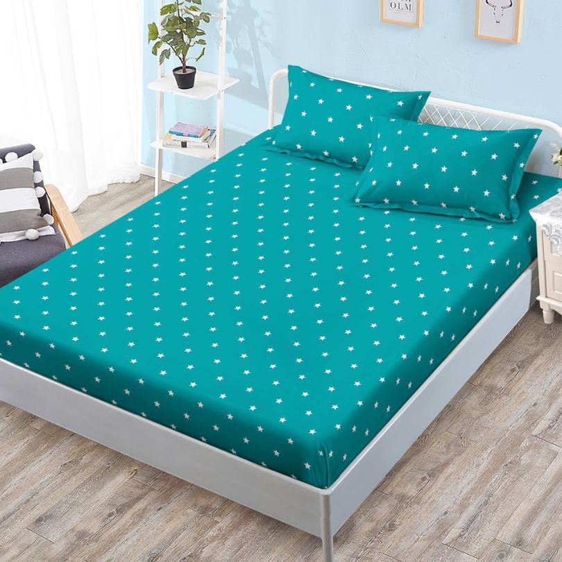 Husa de Pat din Bumbac Finet – Set 3 Piese pentru Confort si Eleganta | COD 1084-S