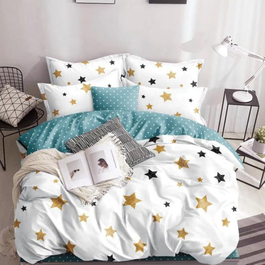 Set lenjerie de pat bumbac satinat 4 piese – Design rafinat și textura delicata, Cod 0910-S