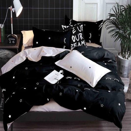 Set lenjerie de pat bumbac satinat 4 piese – Design rafinat și textura delicata, Cod 0911-S