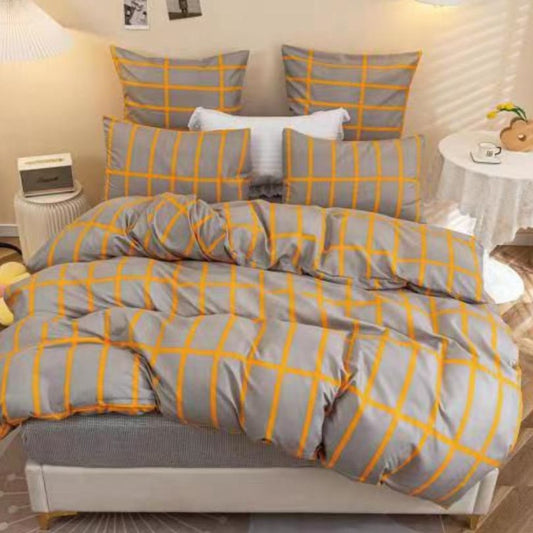 Set lenjerie de pat bumbac satinat 4 piese – Design rafinat și textura delicata, Cod 0914-S