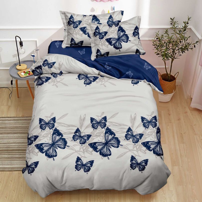 Lenjerie de Pat Bumbac Finet 1 Persoana – 4 Piese. Confort Premium si Design Modern | COD 1229-S