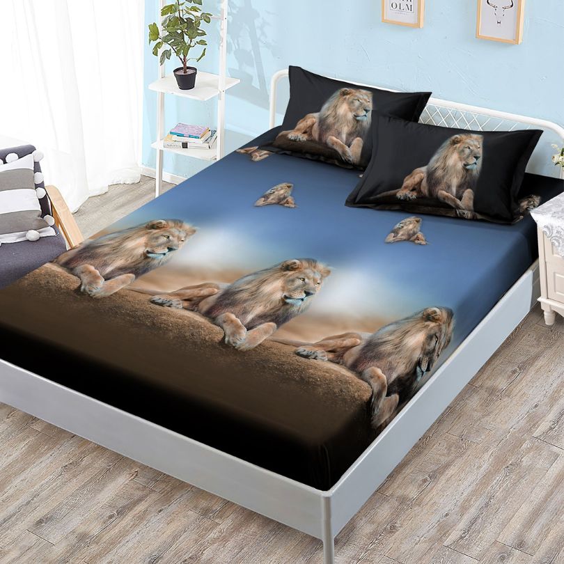 Husa de Pat din Bumbac Finet – Set 3 Piese pentru Confort si Eleganta | COD 1092-S