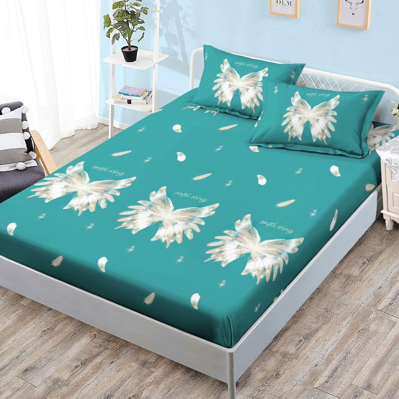 Husa de Pat din Bumbac Finet – Set 3 Piese pentru Confort si Eleganta | COD 1093-S