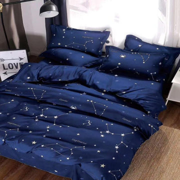 Lenjerie de Pat Bumbac Satinat cu Elastic – 4 Piese | Confort si Eleganta | COD 1240 - S