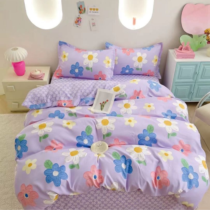 Lenjerie de Pat Bumbac Finet 1 Persoana – 4 Piese. Confort Premium si Design Modern | COD 1205-S