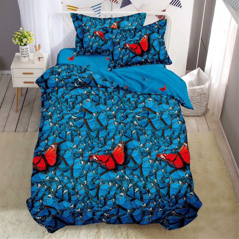 Lenjerie de Pat Bumbac Finet 1 Persoana – 4 Piese. Confort Premium si Design Modern | COD 1235-S