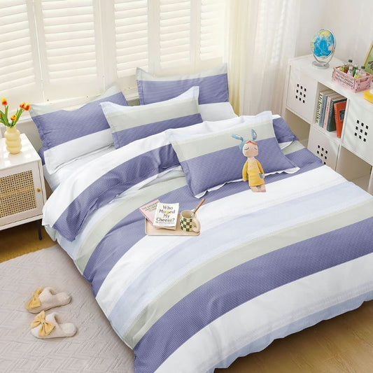 Set lenjerie de pat bumbac satinat 4 piese – Design rafinat și textura delicata, Cod 0920-S