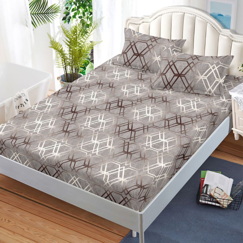 Husa de Pat din Bumbac Finet – Set 3 Piese pentru Confort si Eleganta | COD 1095-S