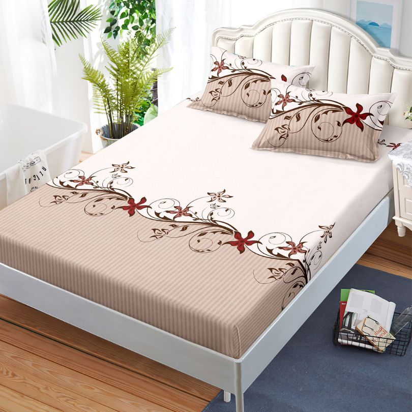 Husa de Pat din Bumbac Finet – Set 3 Piese pentru Confort si Eleganta | COD 1097-S