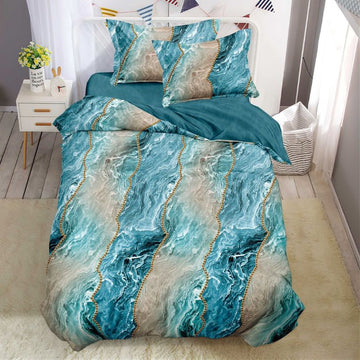 Lenjerie de Pat Bumbac Finet 1 Persoana – 4 Piese. Confort Premium si Design Modern | COD 1234-S