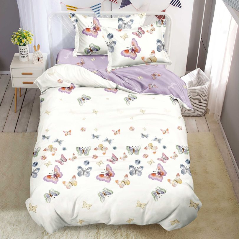 Lenjerie de Pat Bumbac Finet 1 Persoana – 4 Piese. Confort Premium si Design Modern | COD 1236-S