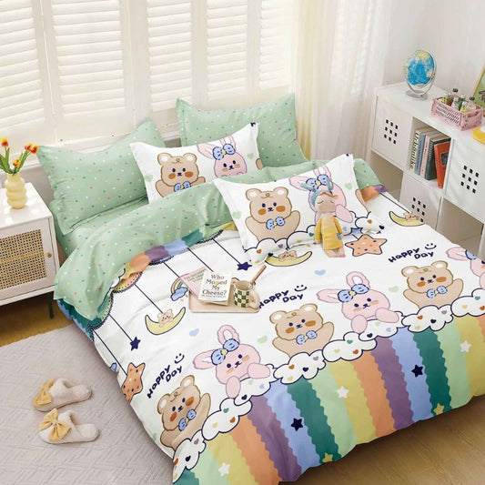 Set lenjerie de pat bumbac satinat 4 piese – Design rafinat și textura delicata, Cod 0924-S