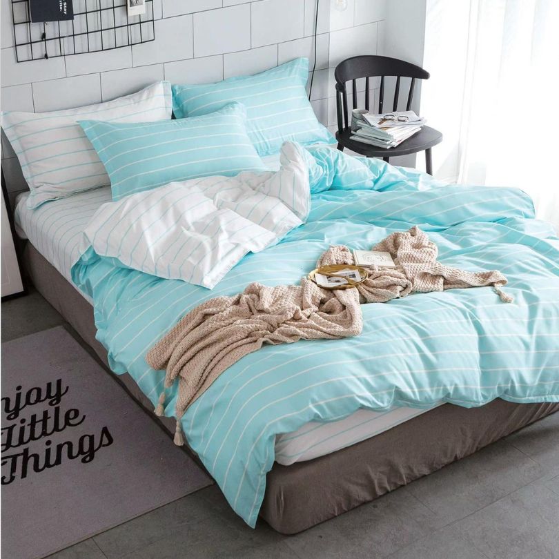 Set lenjerie de pat bumbac satinat 4 piese – Design rafinat și textura delicata, Cod 0926-S