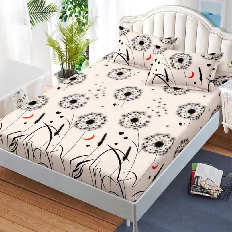 Husa de Pat din Bumbac Finet – Set 3 Piese pentru Confort si Eleganta | COD 1101-S