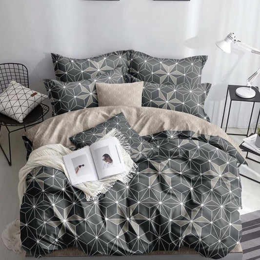 Set lenjerie de pat bumbac satinat 4 piese – Design rafinat și textura delicata, Cod 0927-S