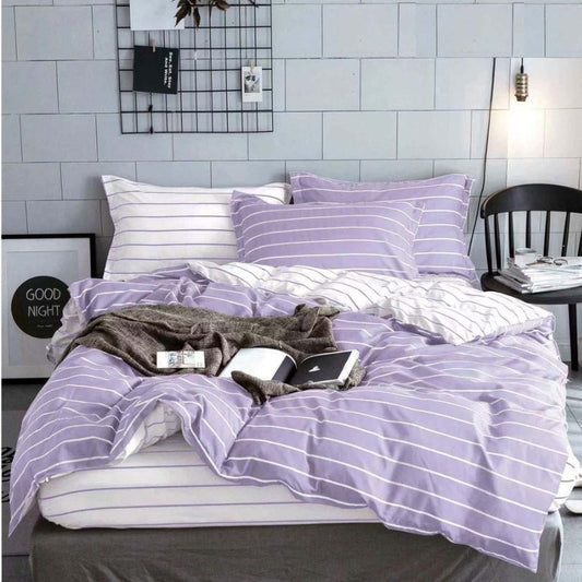 Set lenjerie de pat bumbac satinat 4 piese – Design rafinat și textura delicata, Cod 0892-S