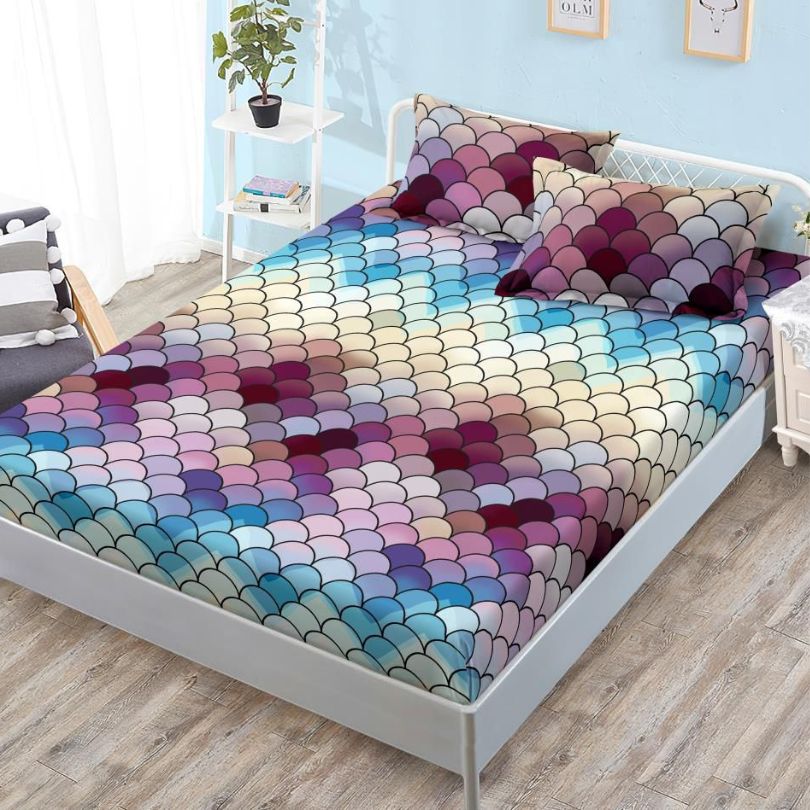 Husa de Pat din Bumbac Finet – Set 3 Piese pentru Confort si Eleganta | COD 1104-S