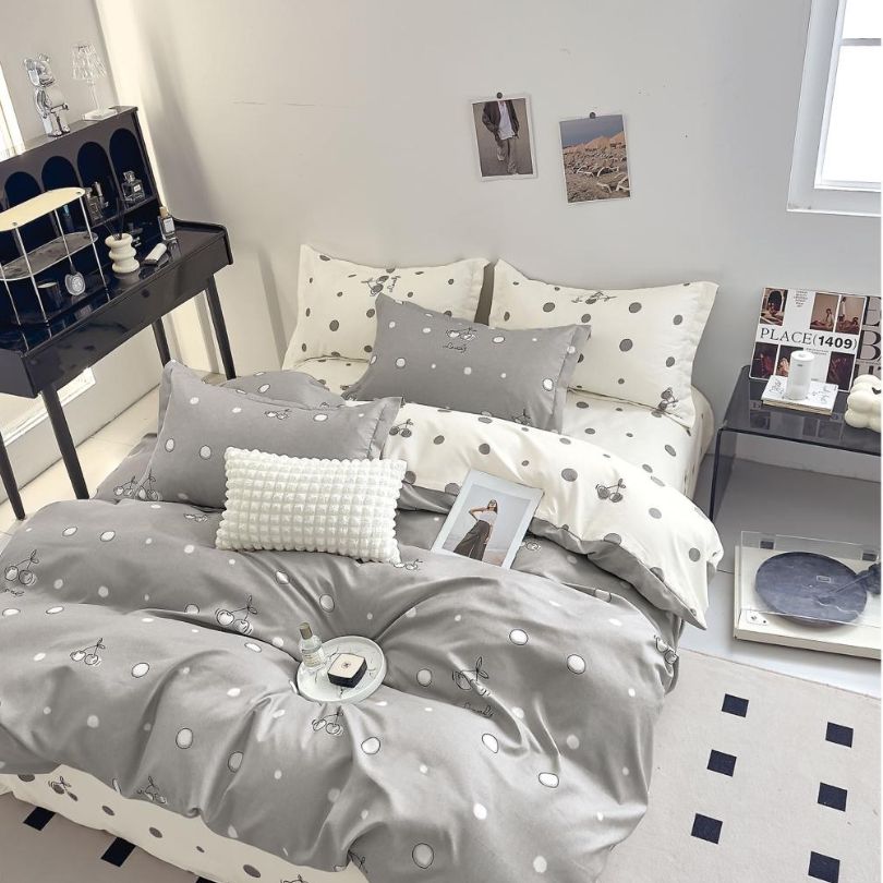 Lenjerie de pat bumbac finet cu elastic – 6 piese: Confort si stil pentru un somn odihnitor  | COD 0432-S