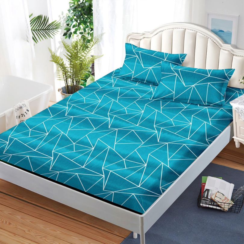 Husa de Pat din Bumbac Finet – Set 3 Piese pentru Confort si Eleganta | COD 1106-S