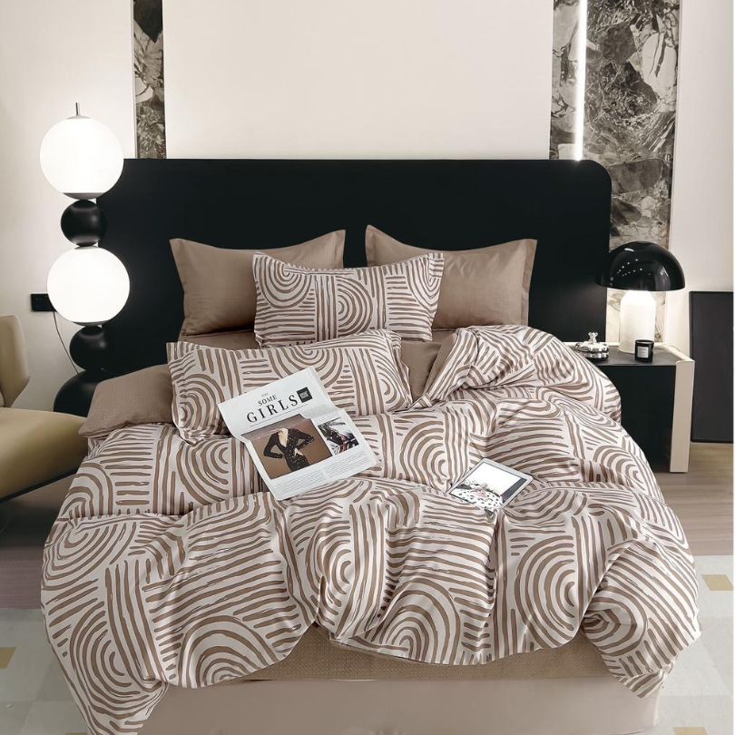 Lenjerie de pat bumbac finet cu elastic – 6 piese: Confort si stil pentru un somn odihnitor  | COD 0433-S