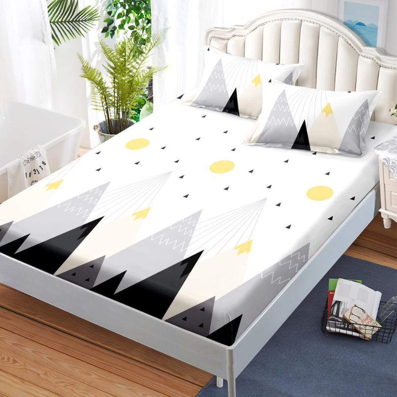 Husa de Pat din Bumbac Finet – Set 3 Piese pentru Confort si Eleganta | COD 1107-S