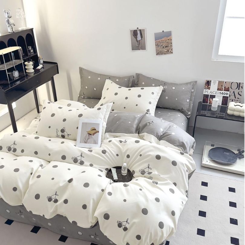 Lenjerie de pat bumbac finet cu elastic – 6 piese: Confort si stil pentru un somn odihnitor  | COD 0434-S