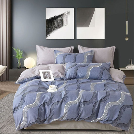 Lenjerie de pat bumbac finet cu elastic – 6 piese: Confort si stil pentru un somn odihnitor  | COD 0436-S