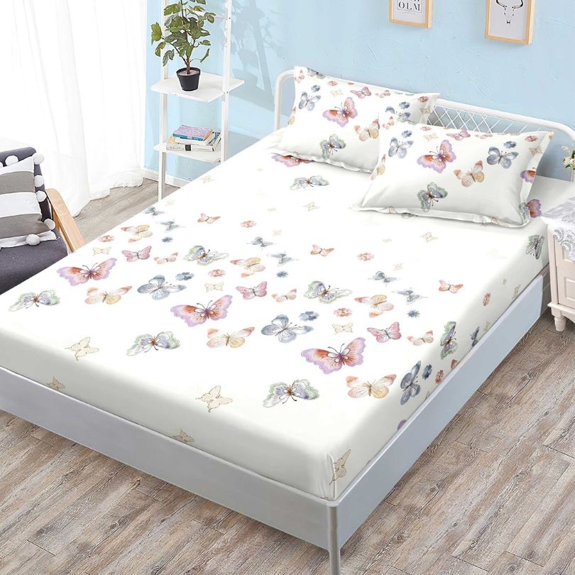 Husa de Pat din Bumbac Finet – Set 3 Piese pentru Confort si Eleganta | COD 1111-S