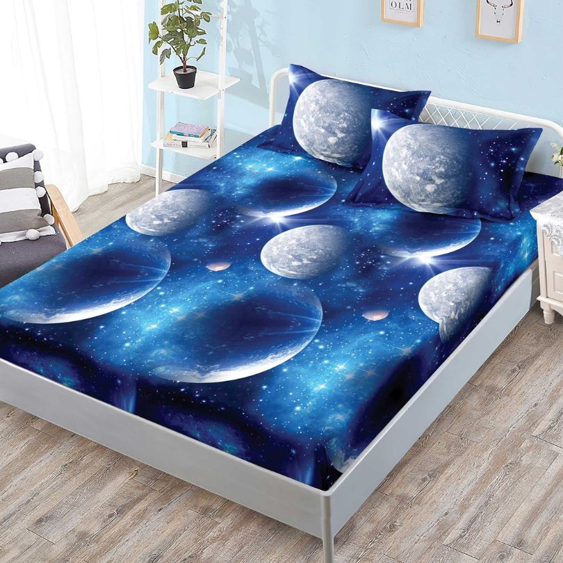 Husa de Pat din Bumbac Finet – Set 3 Piese pentru Confort si Eleganta | COD 1112-S