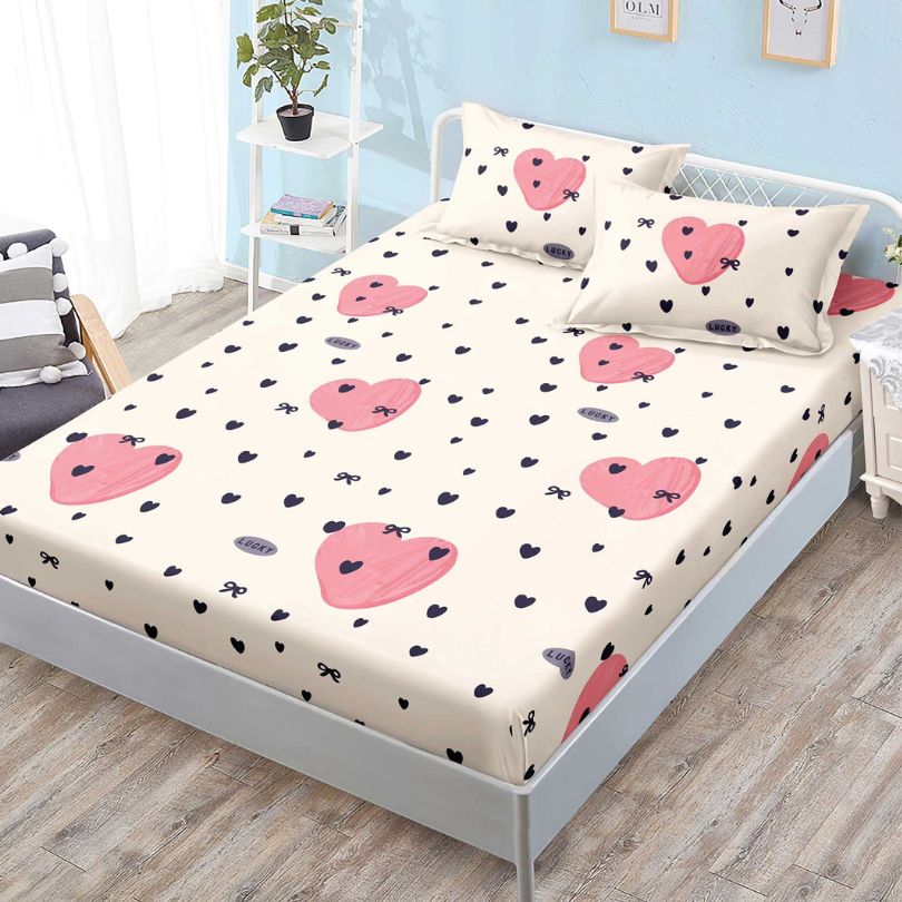 Husa de Pat din Bumbac Finet – Set 3 Piese pentru Confort si Eleganta | COD 1113-S