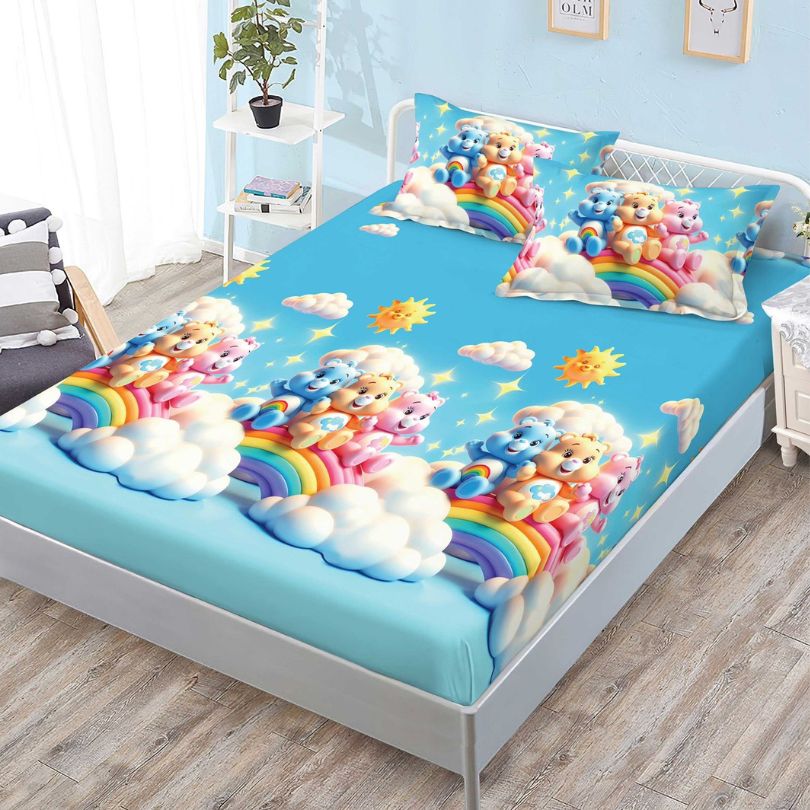 Husa de Pat din Bumbac Finet – Set 3 Piese pentru Confort si Eleganta | COD 1114-S