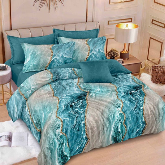 Lenjerie de pat bumbac finet cu elastic – 6 piese: Confort si stil pentru un somn odihnitor  | COD 0442-S