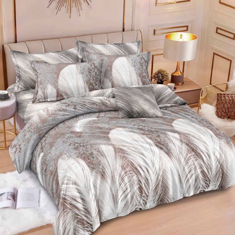 Lenjerie de pat bumbac finet cu elastic – 6 piese: Confort si stil pentru un somn odihnitor  | COD 0449-S