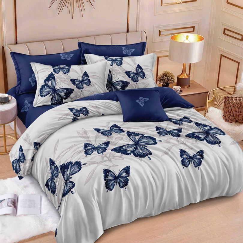 Lenjerie de pat bumbac finet cu elastic – 6 piese: Confort si stil pentru un somn odihnitor  | COD 0452-S