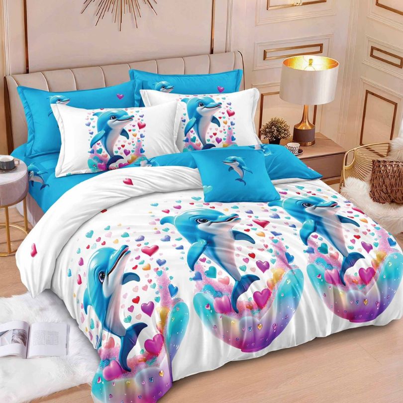 Lenjerie de pat bumbac finet cu elastic – 6 piese: Confort si stil pentru un somn odihnitor  | COD 0453-S