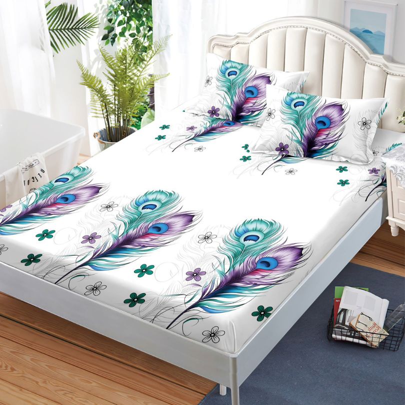 Husa de Pat din Bumbac Finet – Set 3 Piese pentru Confort si Eleganta | COD 1127-S