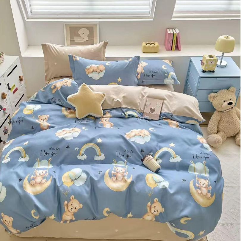 Lenjerie de pat bumbac finet cu elastic – 6 piese: Confort si stil pentru un somn odihnitor  | COD 0450-S