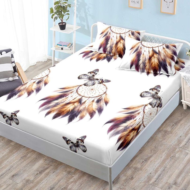 Husa de Pat din Bumbac Finet – Set 3 Piese pentru Confort si Eleganta | COD 1128-S