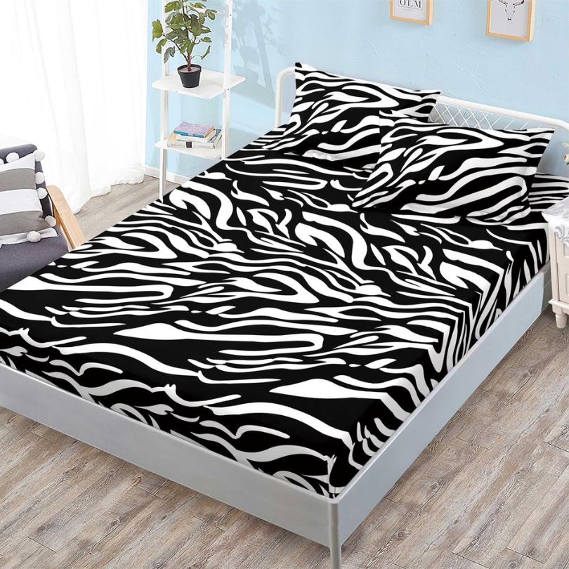 Husa de Pat din Bumbac Finet – Set 3 Piese pentru Confort si Eleganta | COD 1131-S