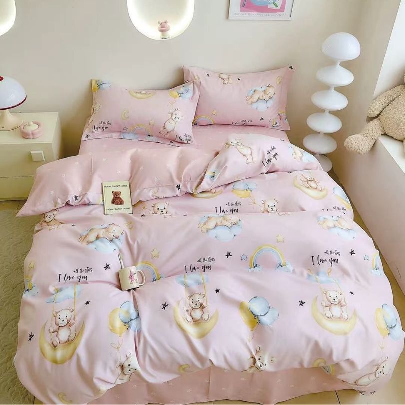 Lenjerie de Pat Bumbac Finet 1 Persoana – 4 Piese. Confort Premium si Design Modern | COD 1209-S