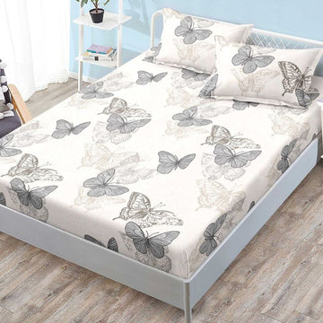 Husa de Pat din Bumbac Finet – Set 3 Piese pentru Confort si Eleganta | COD 1134-S