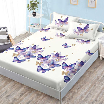 Husa de Pat din Bumbac Finet – Set 3 Piese pentru Confort si Eleganta | COD 1135-S