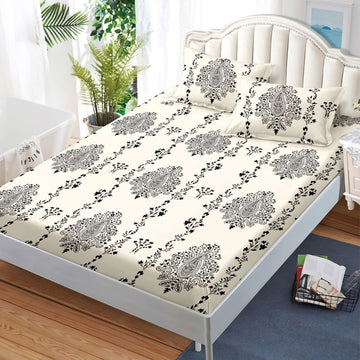 Husa de Pat din Bumbac Finet – Set 3 Piese pentru Confort si Eleganta | COD 1136-S